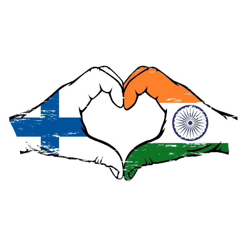 Finlande Inde mains forme de coeur utilisé