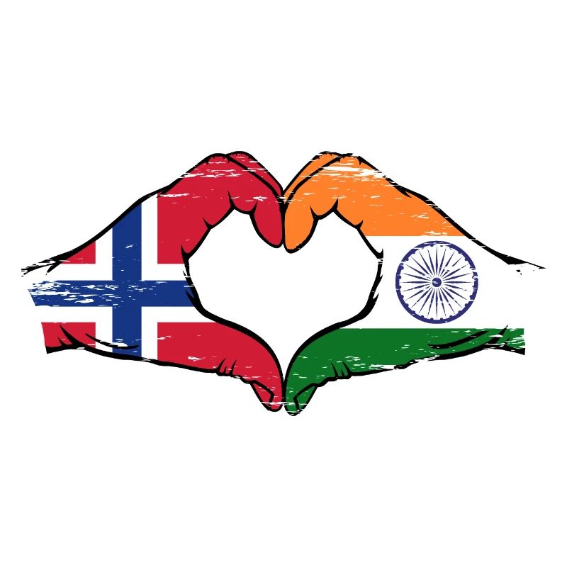 Norvège Inde mains forme de coeur utilisé
