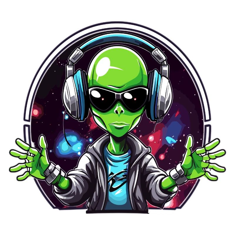 Space Rave Alien Techno Party DJ
