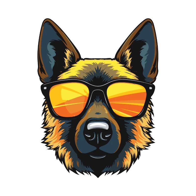 German Shepherd Dog Head Cool