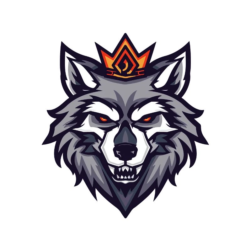 Wolf Kopf Krone