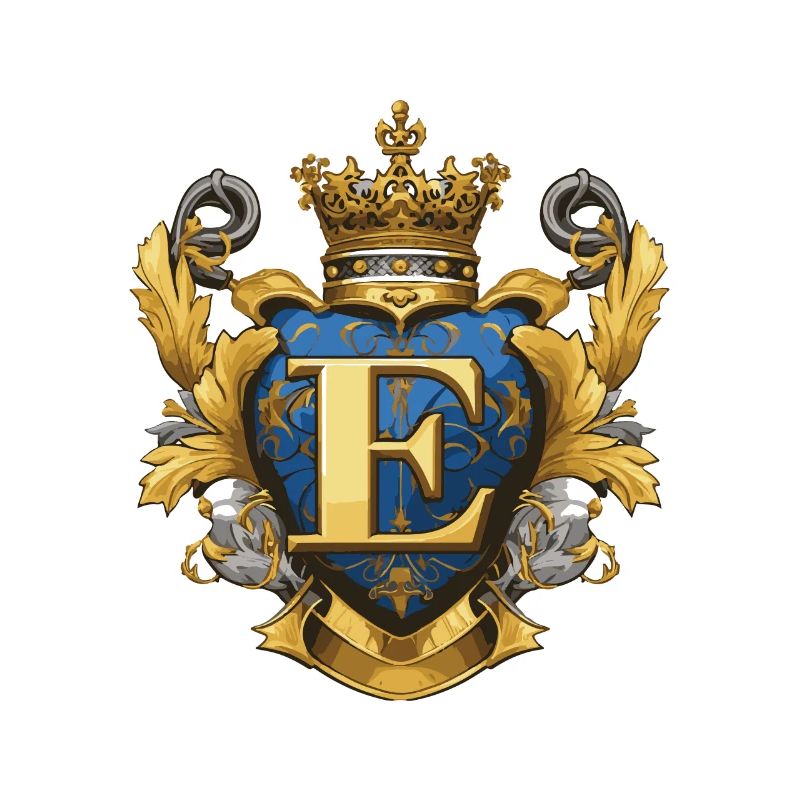 E Buchstabe Logo Krone