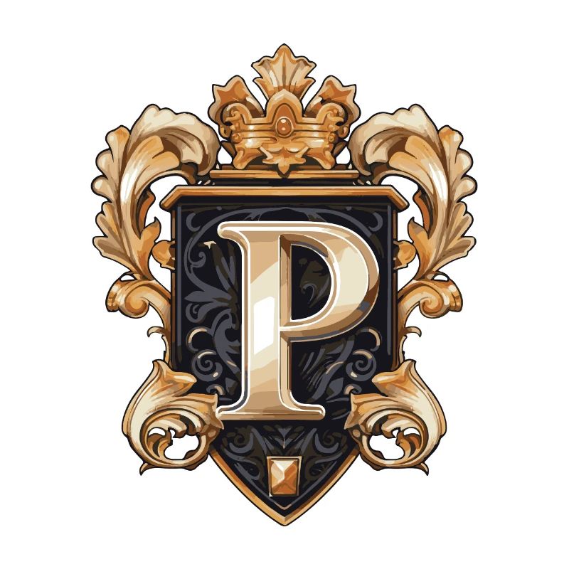P Buchstabe Logo Krone