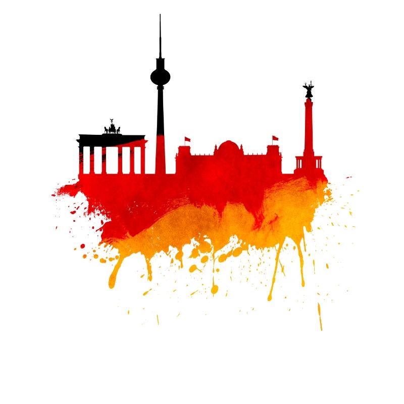 Berlin Skyline Germany Flag German Flag