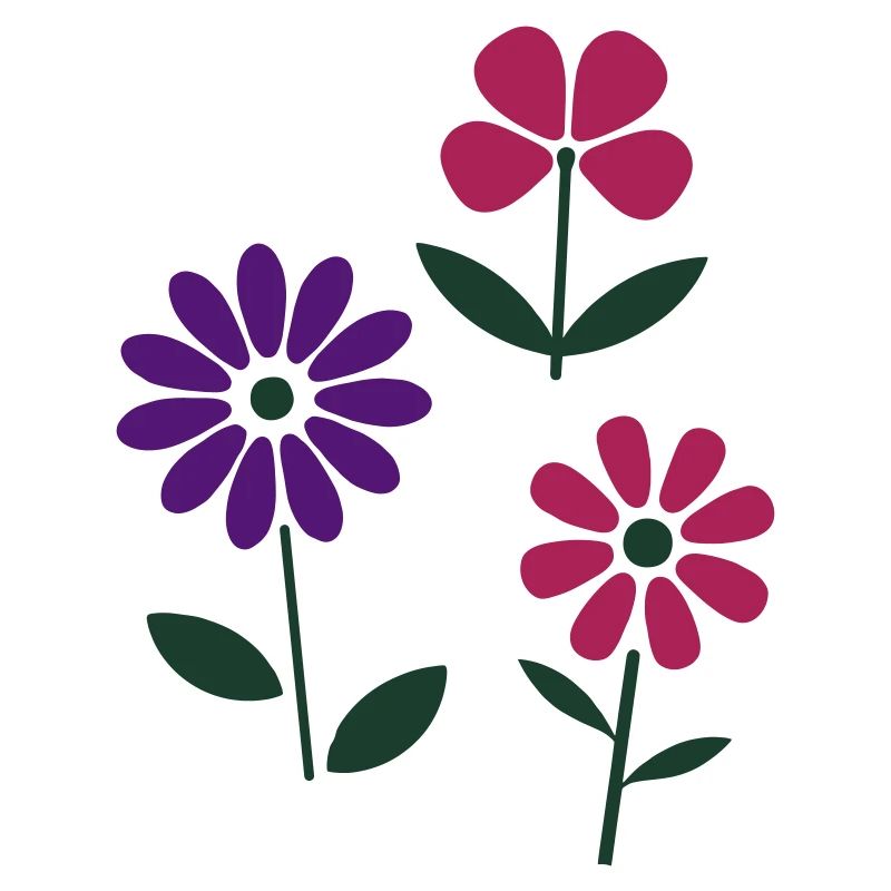 Fleurs colorées dans un style graphique