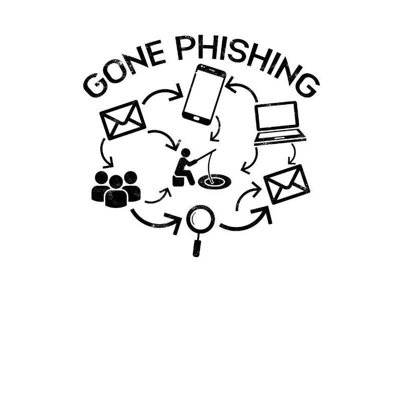 Gone Phishing Funny Computer Cybersecurity -