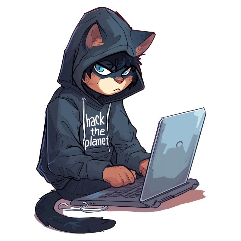 Cyber Hacker Cat Hackerkatze