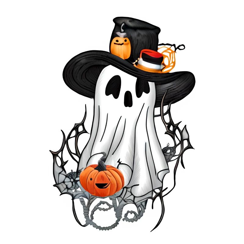 Ghost With a Pumpkin 4