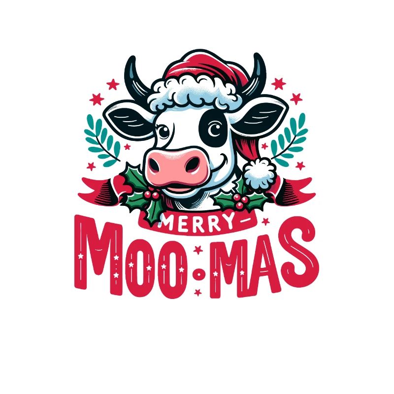 Conception de vache de Noël | Joyeux Moo-Mas