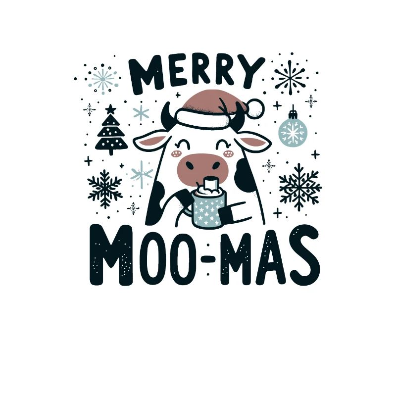 Conception de vache de Noël | Joyeux Moo-Mas