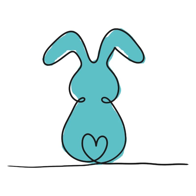 One-Line-Hase Farbig