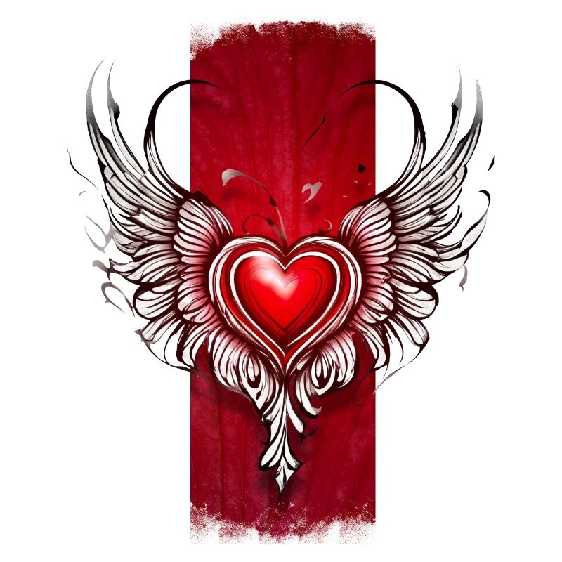 Affection séraphique : Cœur ailé