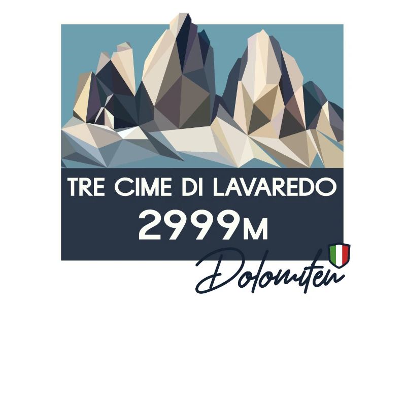 Drei Zinnen Dolomiten E5 Südtirol Retro Low Poly