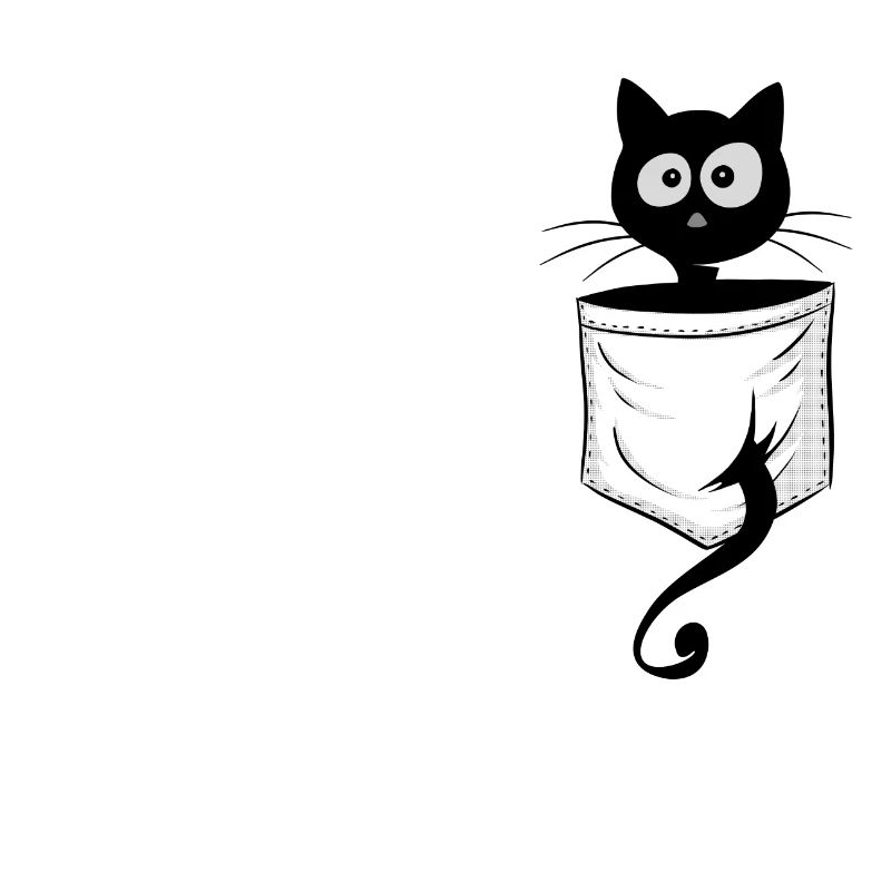 Black Cat Comic Kitty Kitten In Pocket