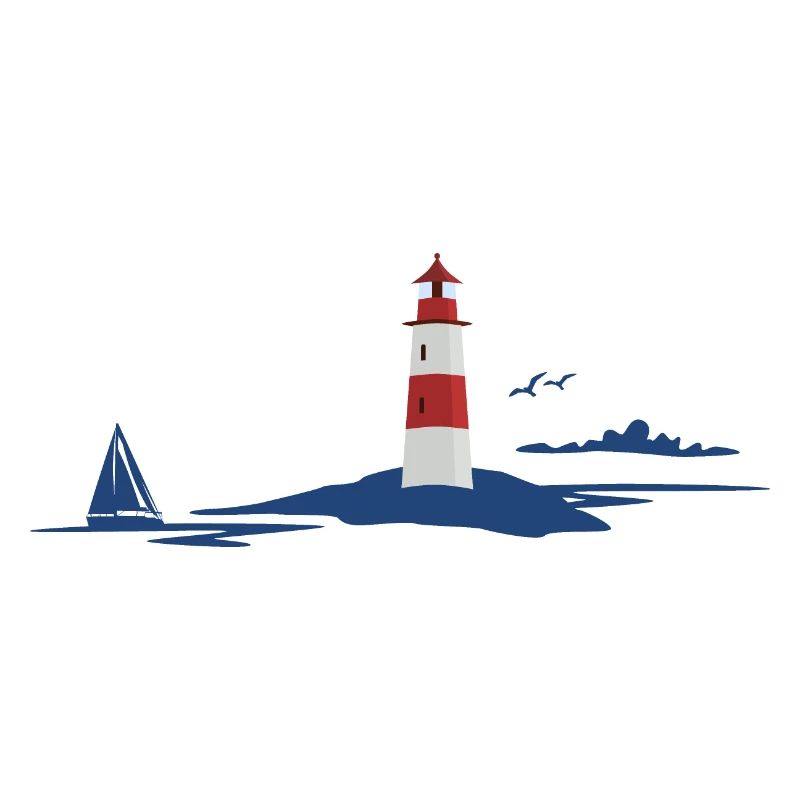 Leuchtturm in maritimer Landschaft