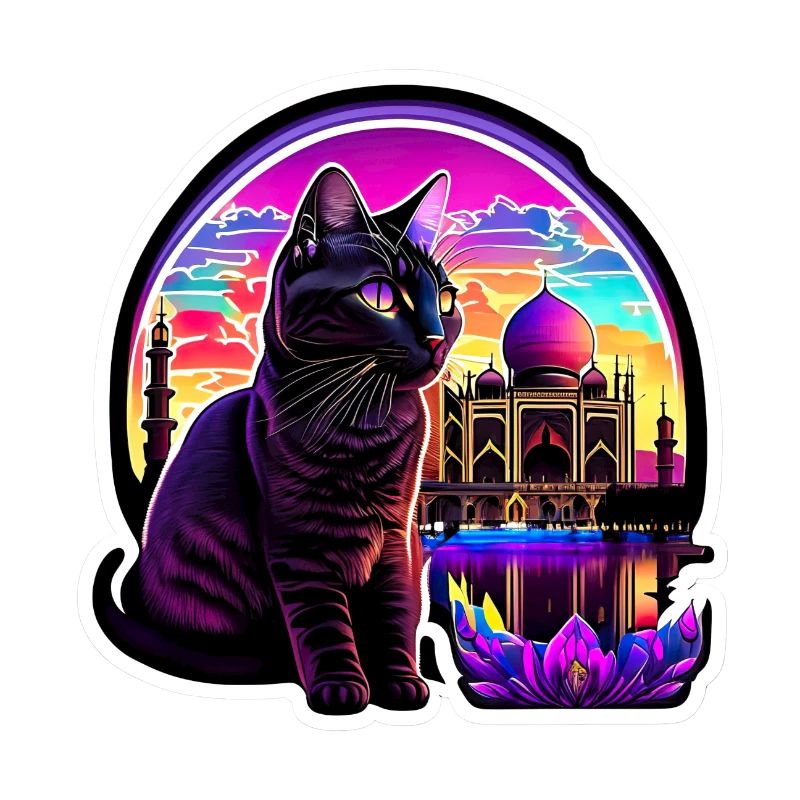 Chat psychédélique devant le Taj Mahal India