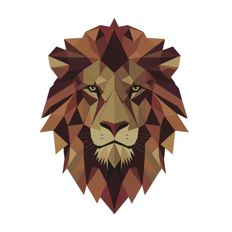 Polygone Lion - Roi de la jungle