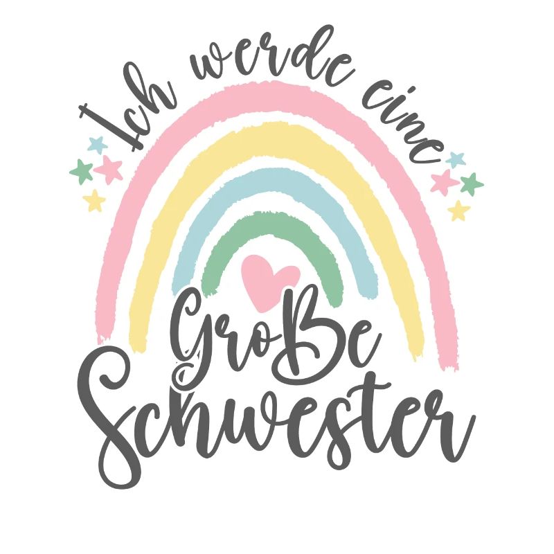 Ich Werde Große Schwester 2023 Boho Regenbogen