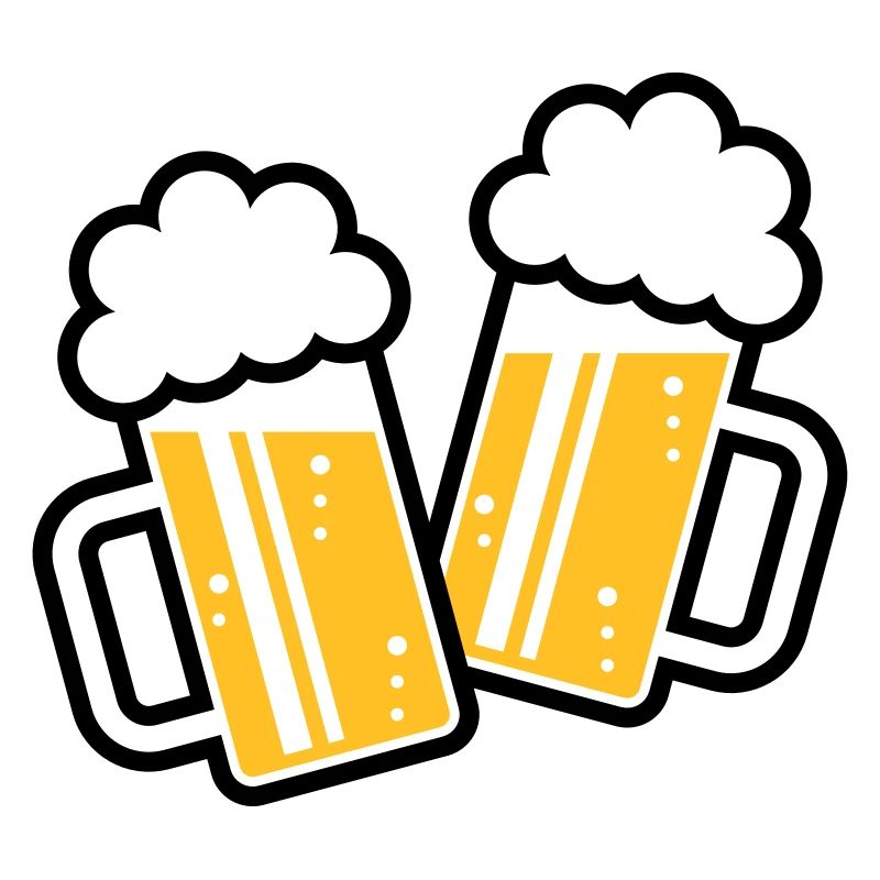 2 chopes de bière grillées, santé ! (chope de bière / 2C)