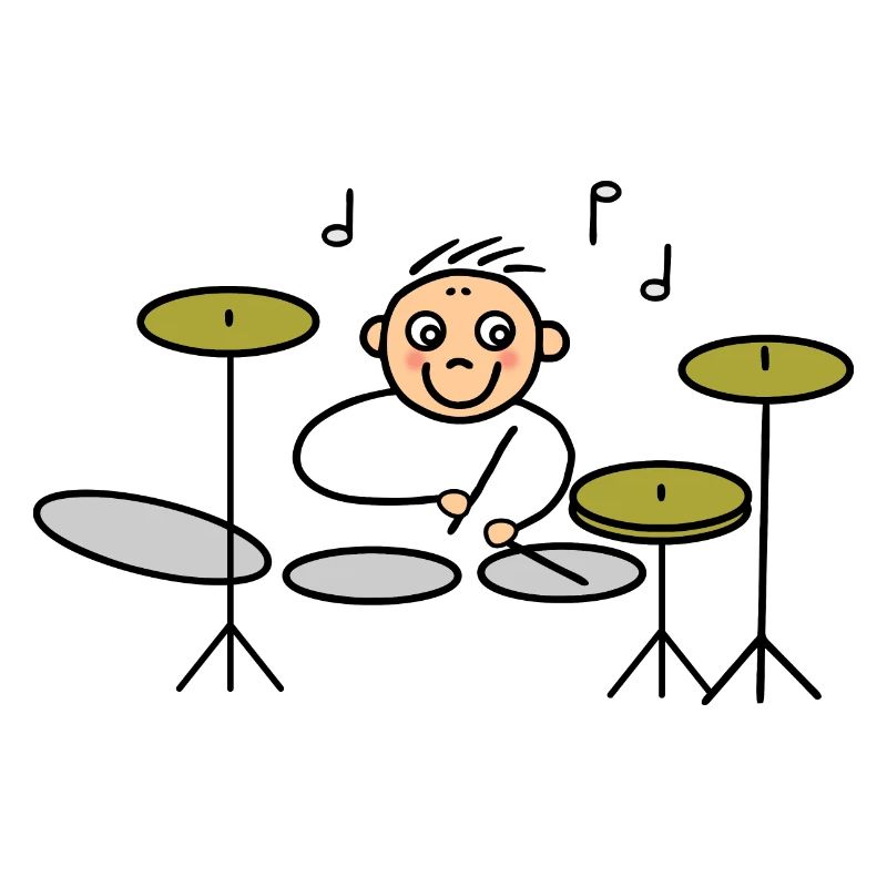 Drummer in action on drums