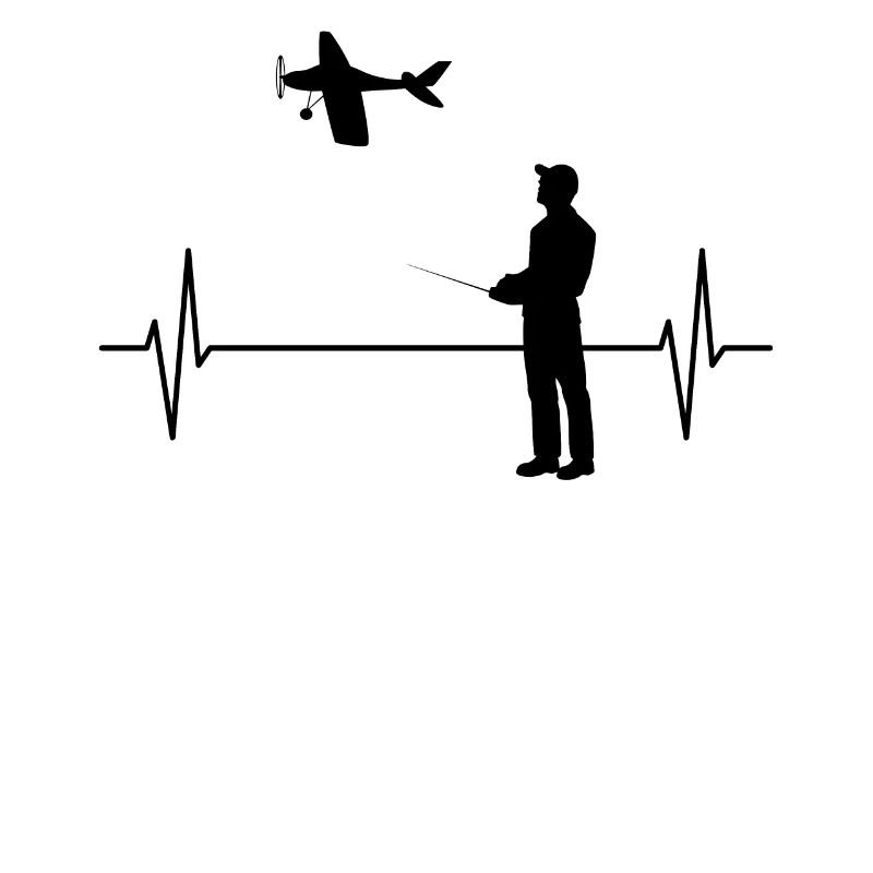 RC Airplane Model Flight Heartbeat Line Gift