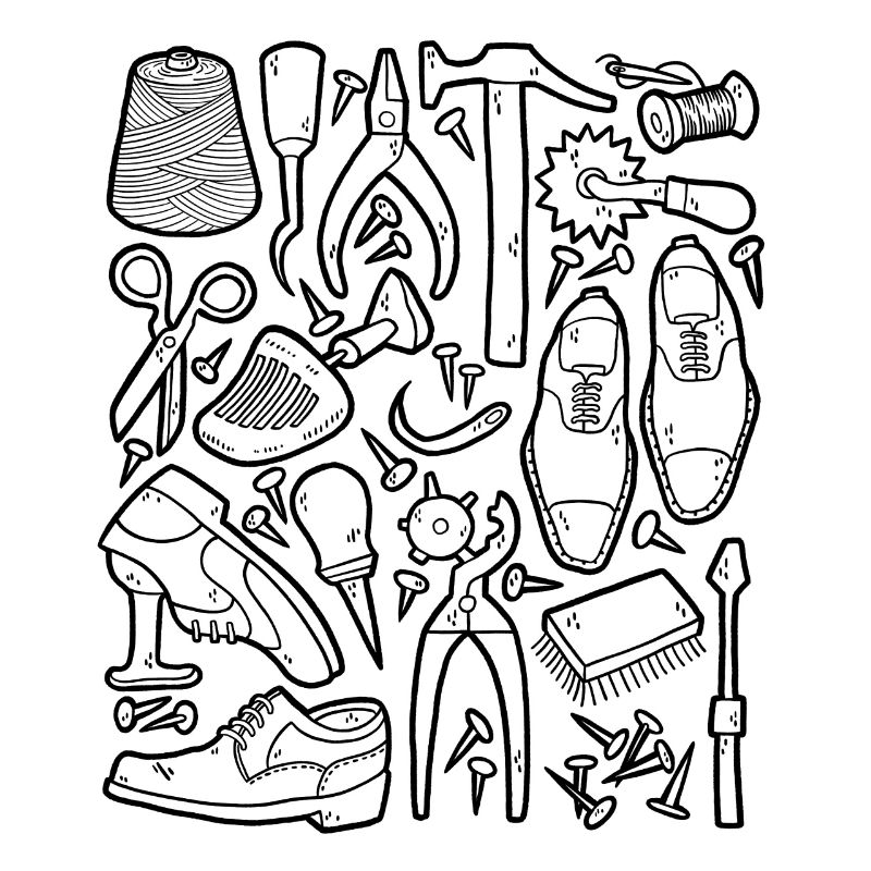 Cobbler, Shoemaker Doodles - lasts, tools