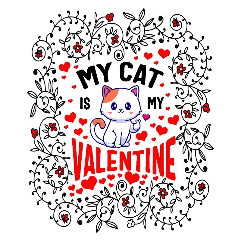 Chemise de Saint-Valentin, mon chat est mon chat de Saint-Valentin
