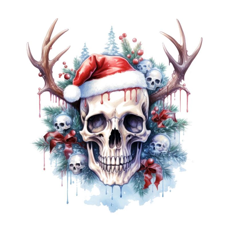 Frosty Celebration Skull Tee Christmas Magic