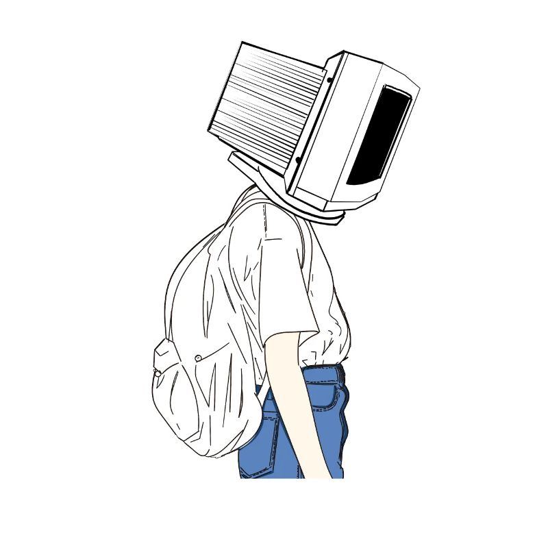 Coder shirt tete d'ordinateur Sad