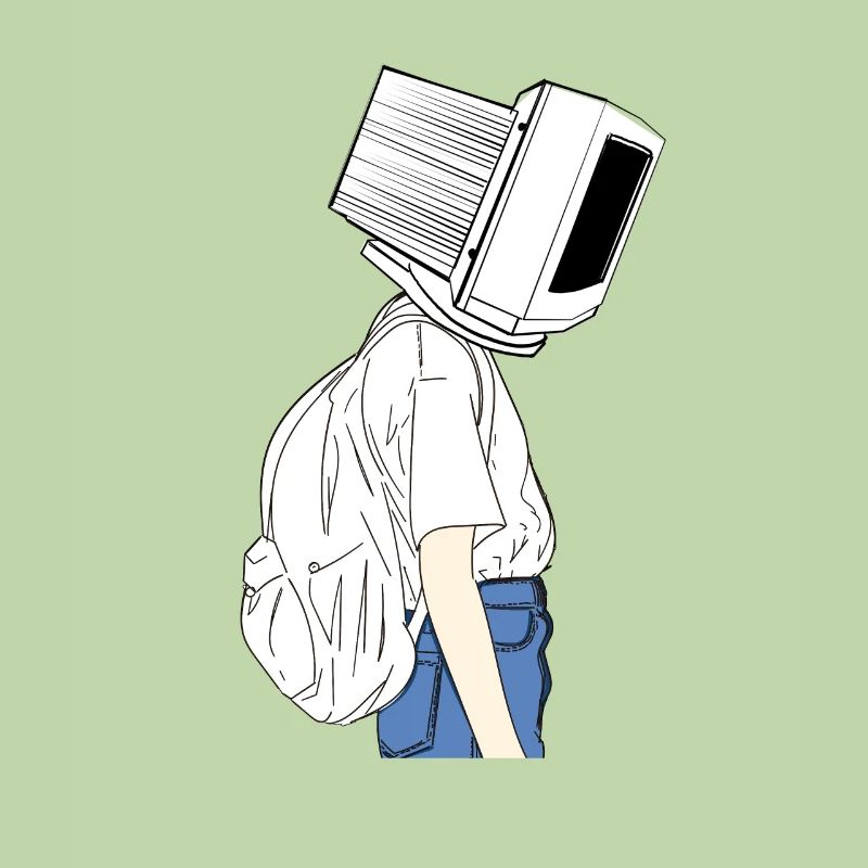 Coder shirt tete d'ordinateur Sad