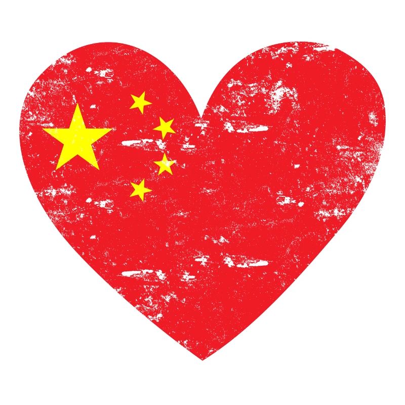 Cœur du drapeau chinois