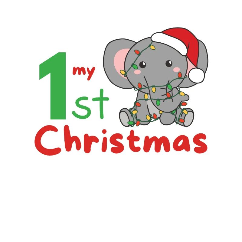 Éléphant de Noël Eléphant mon 1er Noël