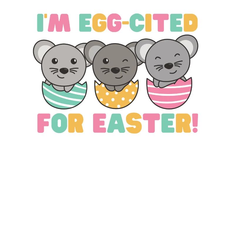 cute mice at Easter with Easter eggs mouse