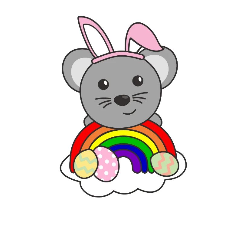cute mice at Easter with Easter eggs mouse