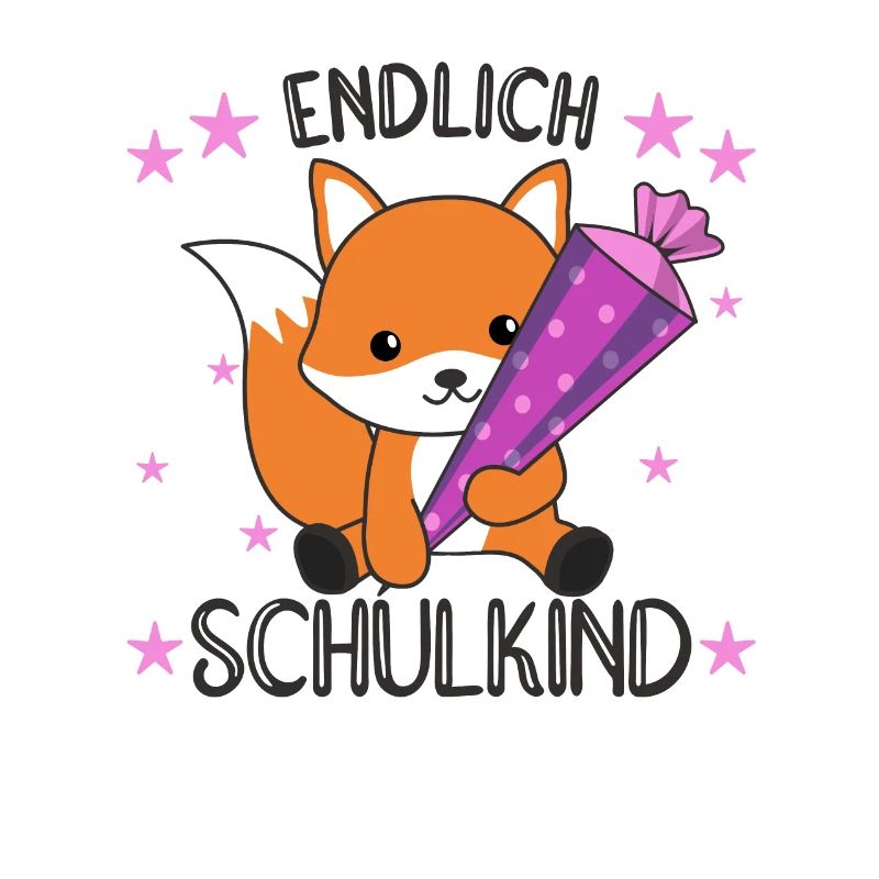 endlich Schulkind Einschulung Schule Fuchs