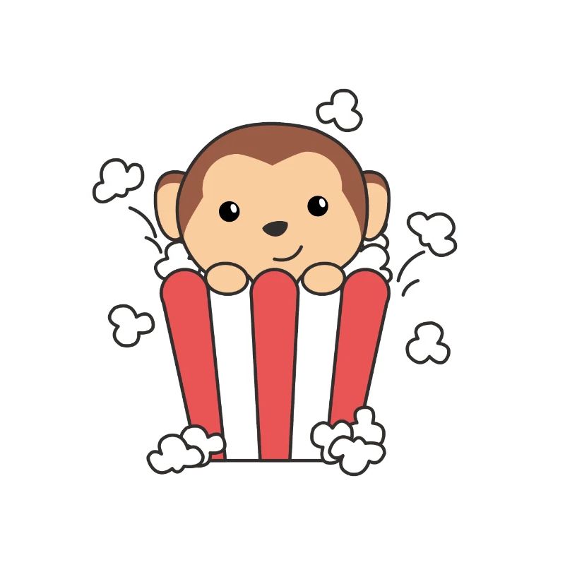 Monkey Popcorn Time animaux drôles dans la restauration rapide