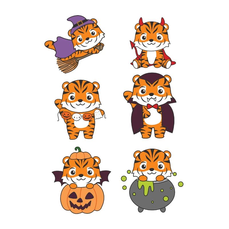 Tiger Halloween Devil Pumpkin Vampier Costume