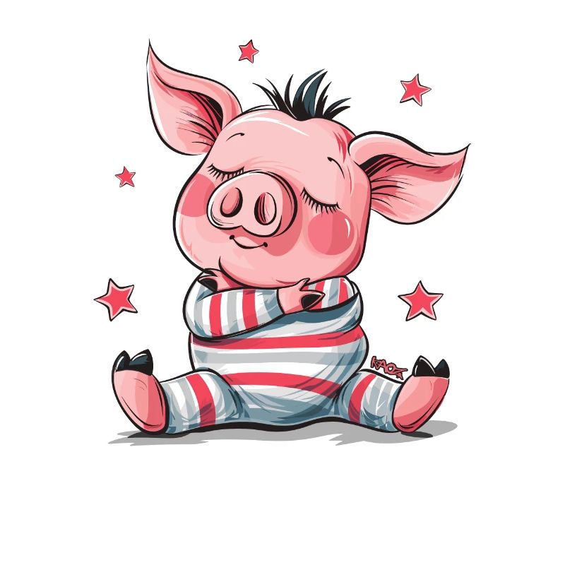 Cute Sleeping Pig