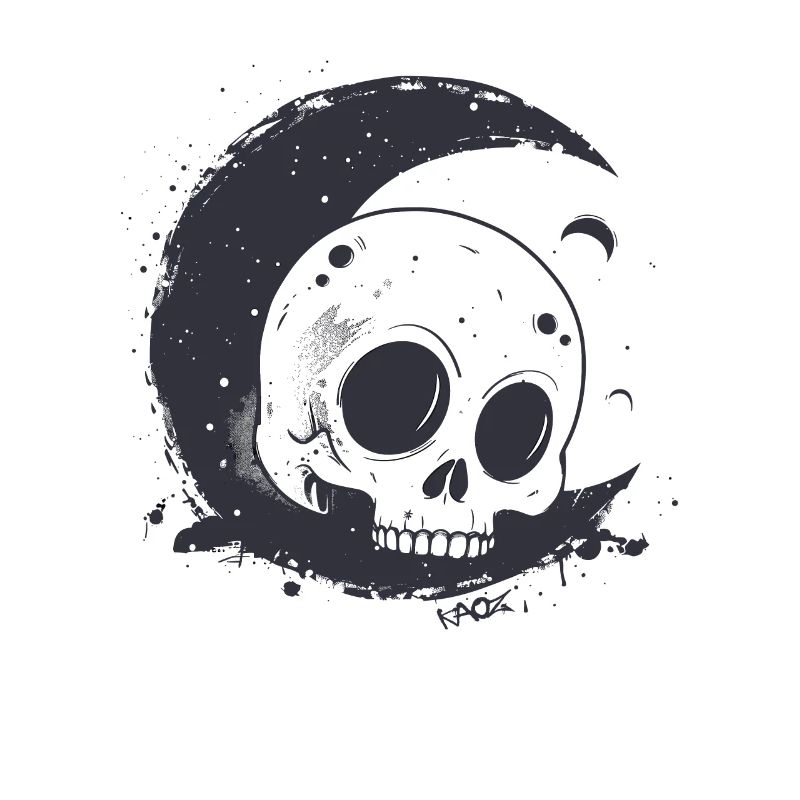 Sleeping skull skull on the moon
