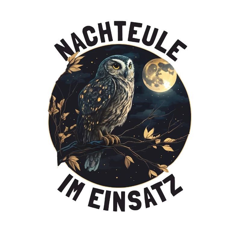 Nachteule im Einsatz Eule Vollmond Nachtdienst
