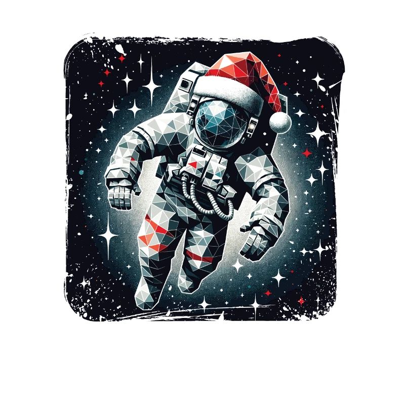 Astronaute Père Noël Polygone Noël