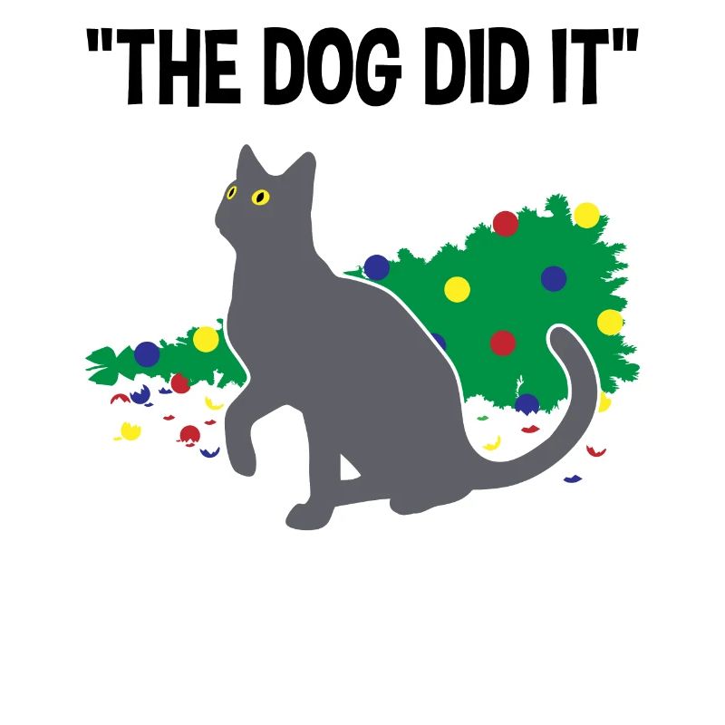 Verschmitzte Katze Schuld auf Hund Geschenk