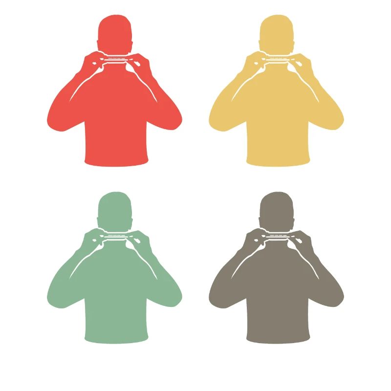 Silhouettes colorées de bande d’harmonica