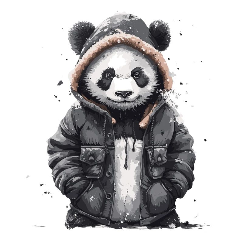 Panda Bär in Mantel