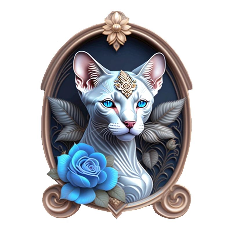 Decorative frame with Sphynx kitten, Sphinx cat