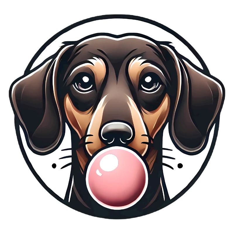 Teckel avec graphique Bubblegum