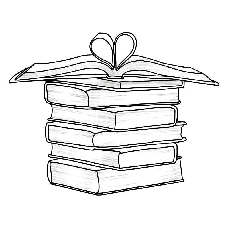 Stack drawing of | books Drawing Books