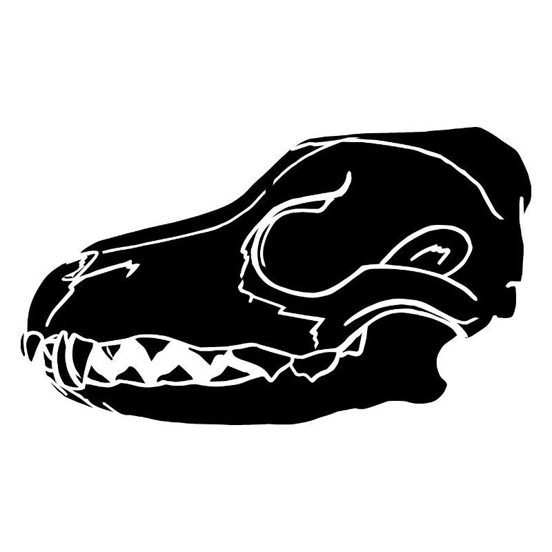 Wolfsschädel schwarz | Hundeschädel schwarz