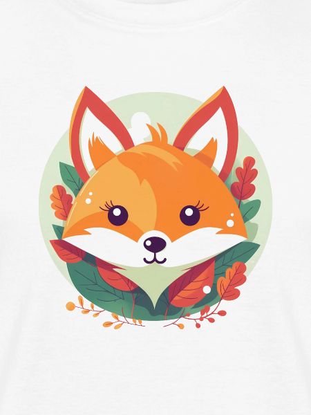süßer fuchs mit Blättern