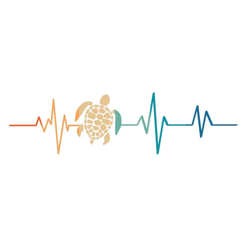 Retro Sea Turtle Heartbeat